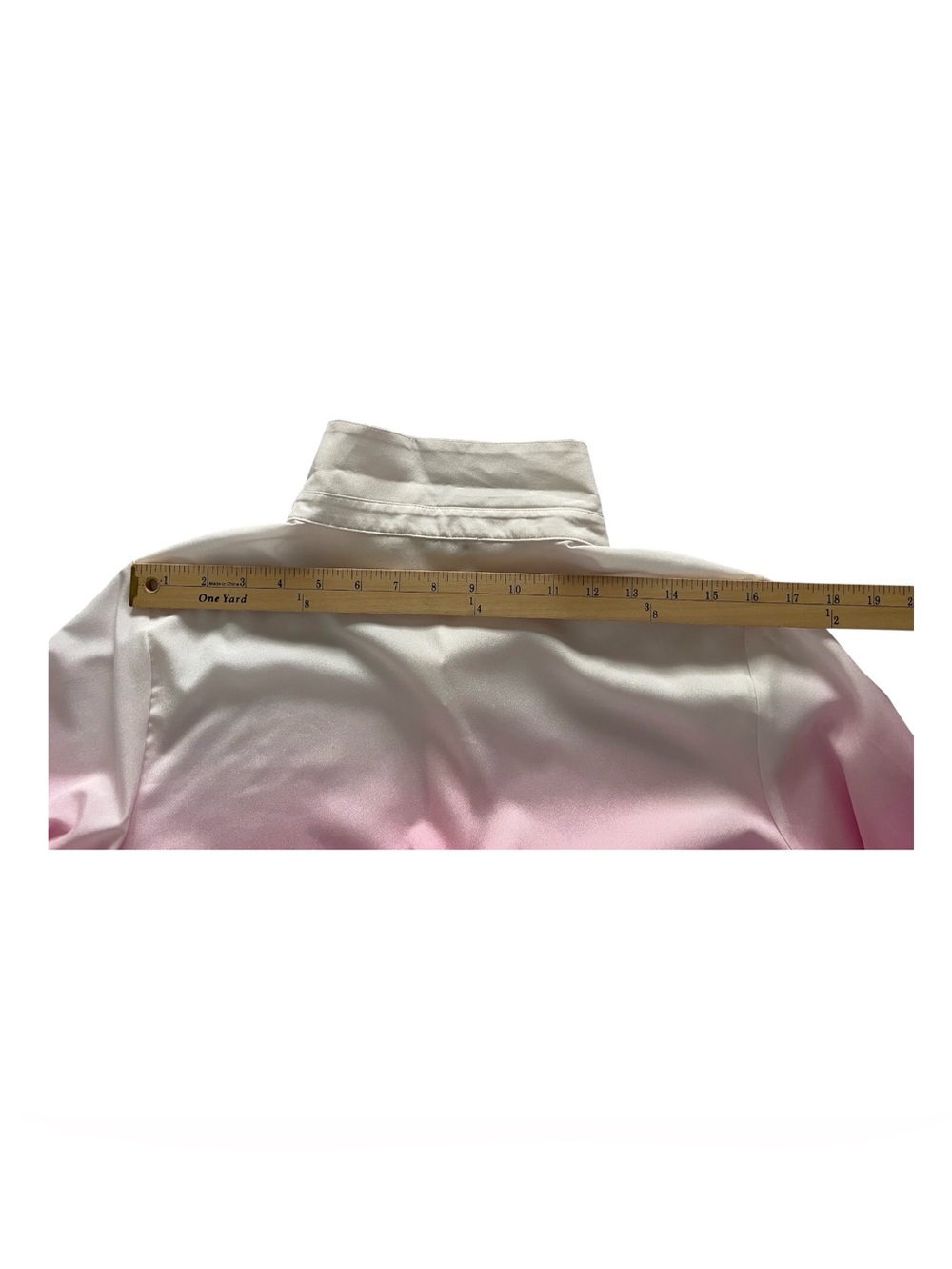 Calvin Klein Women's Ombre Pink White Button Down Shirt,L - Picture 9 of 12